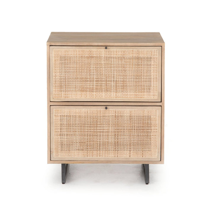 CARMEL NATURAL MANGO WOOD + CANE FILING CABINET