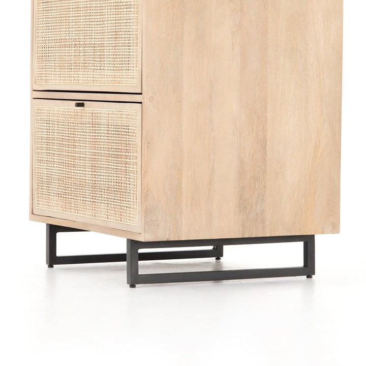 CARMEL NATURAL MANGO WOOD + CANE FILING CABINET