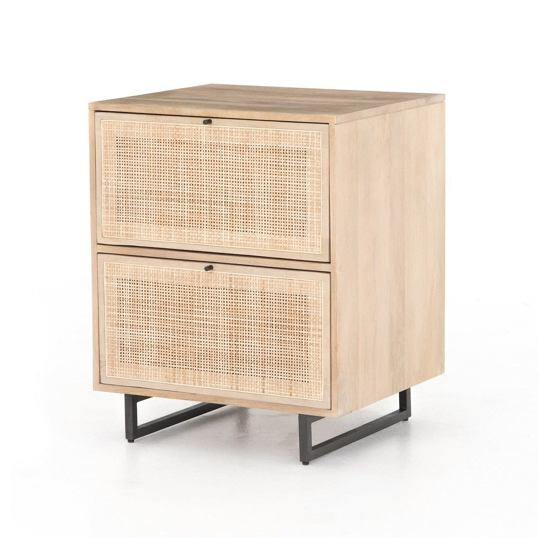 CARMEL NATURAL MANGO WOOD + CANE FILING CABINET