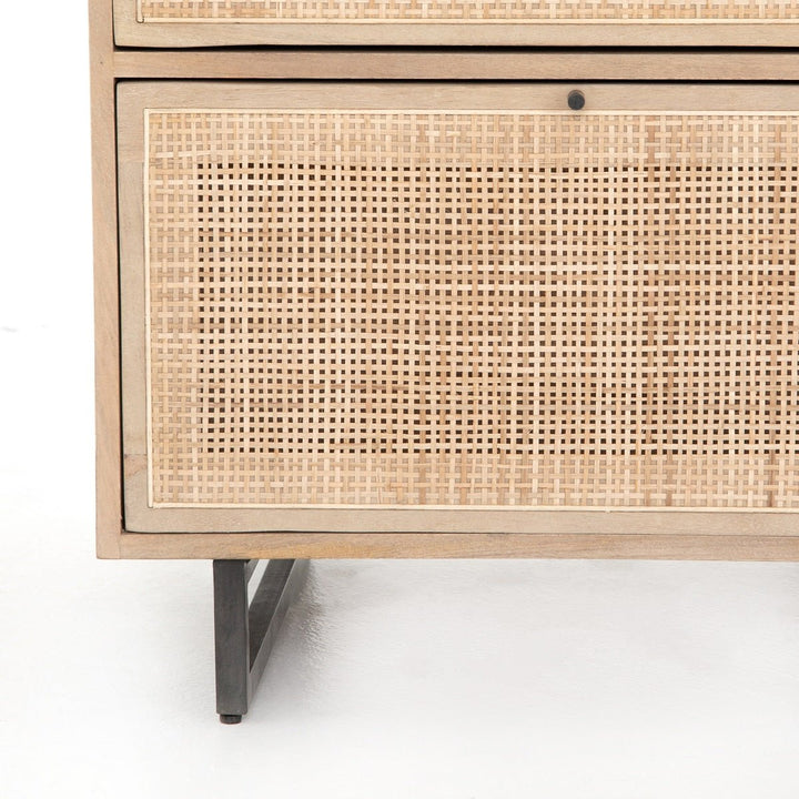 CARMEL NATURAL MANGO WOOD + CANE FILING CABINET