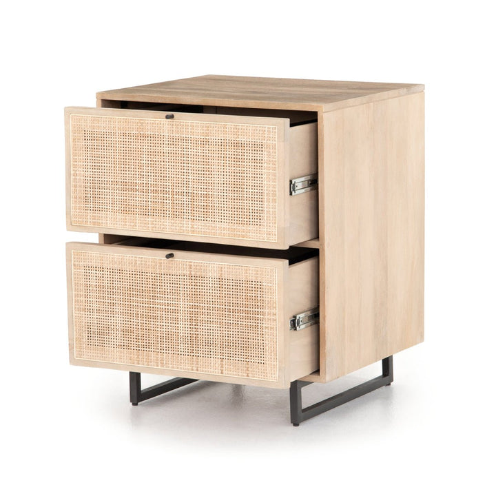 CARMEL NATURAL MANGO WOOD + CANE FILING CABINET