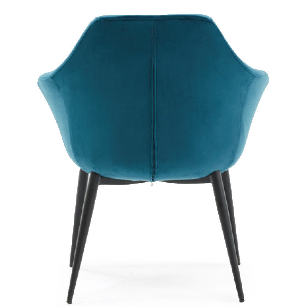 CARSON TEAL VELVET DINING ARM CHAIR