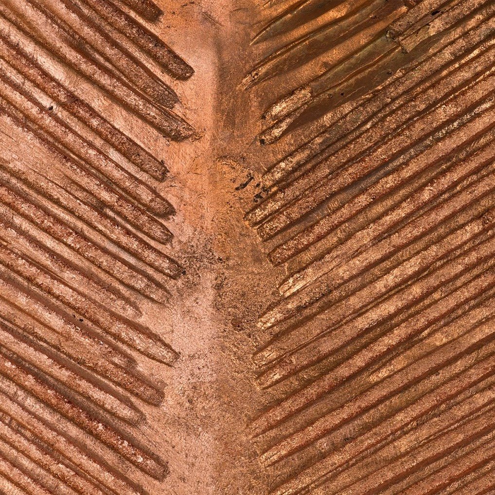 CARVED COPPER LEAF FLOOR SCULPTURES