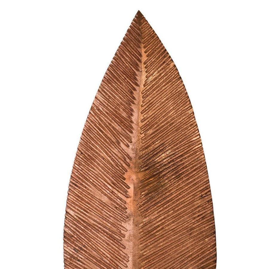 CARVED COPPER LEAF FLOOR SCULPTURES