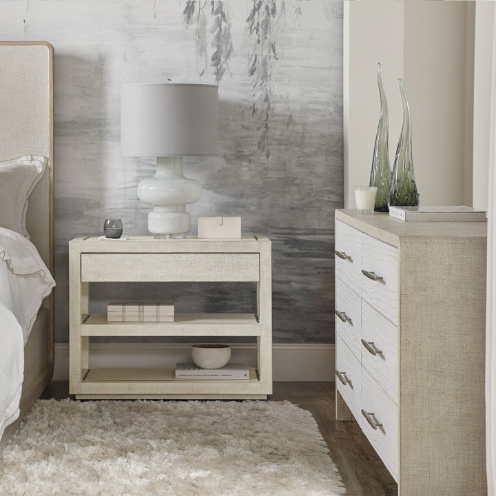 CASCADE BURLAP TEXTURED NIGHTSTAND