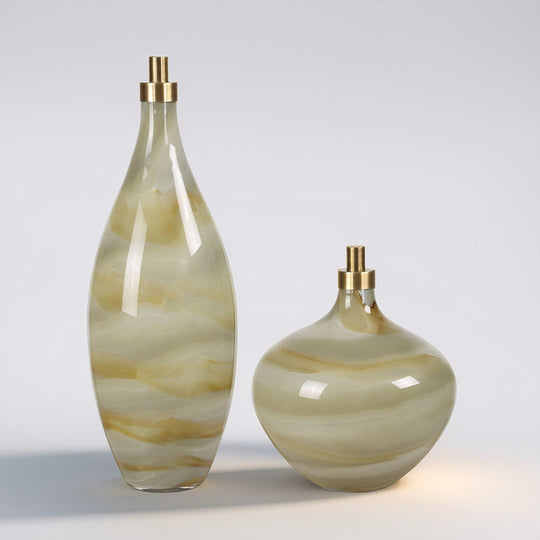 CASCADE GLASS BOTTLES | SET OF 2