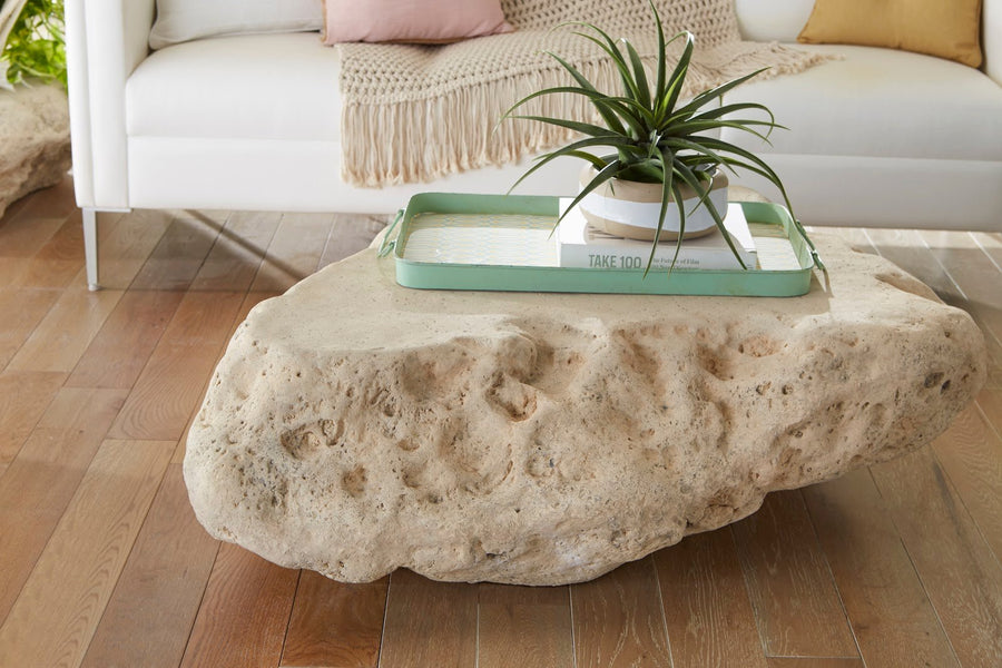 CAST STONE BOULDER INDOOR - OUTDOOR COFFEE TABLE