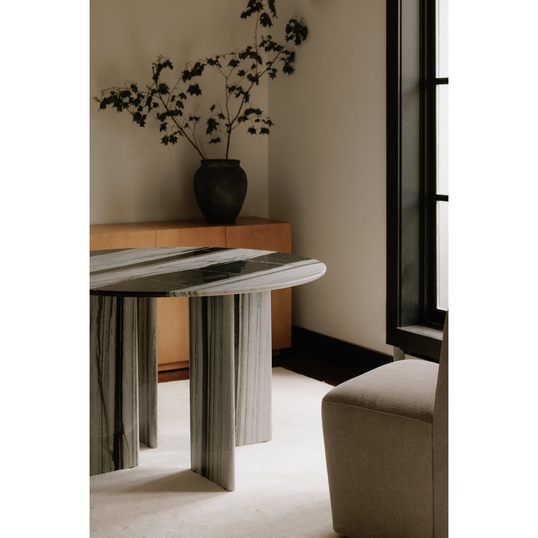 CELIA 48IN ROUND MARBLE DINING TABLE