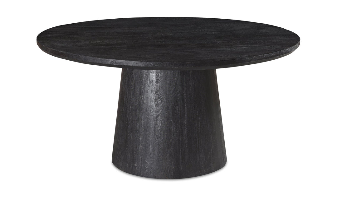 CEMBER 60"RD CERUSED BLACK DINING TABLE