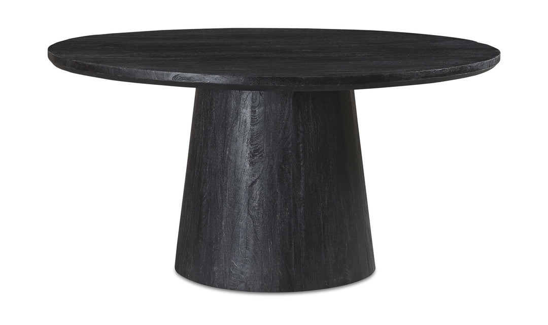 CEMBER 60"RD CERUSED BLACK DINING TABLE