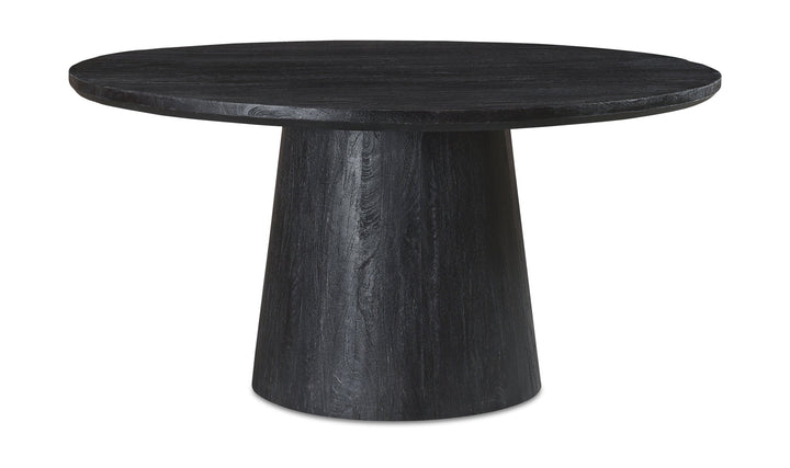 CEMBER 60"RD CERUSED BLACK DINING TABLE