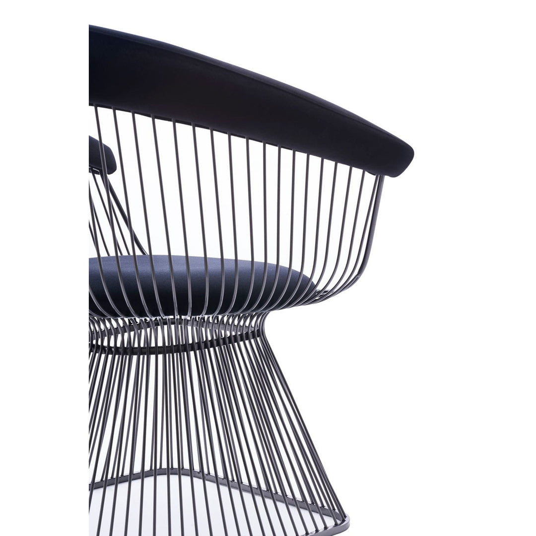 CHANDLER MODERN BLACK VELVET AND BLACK STAINLESS STEEL DINING CHAIR