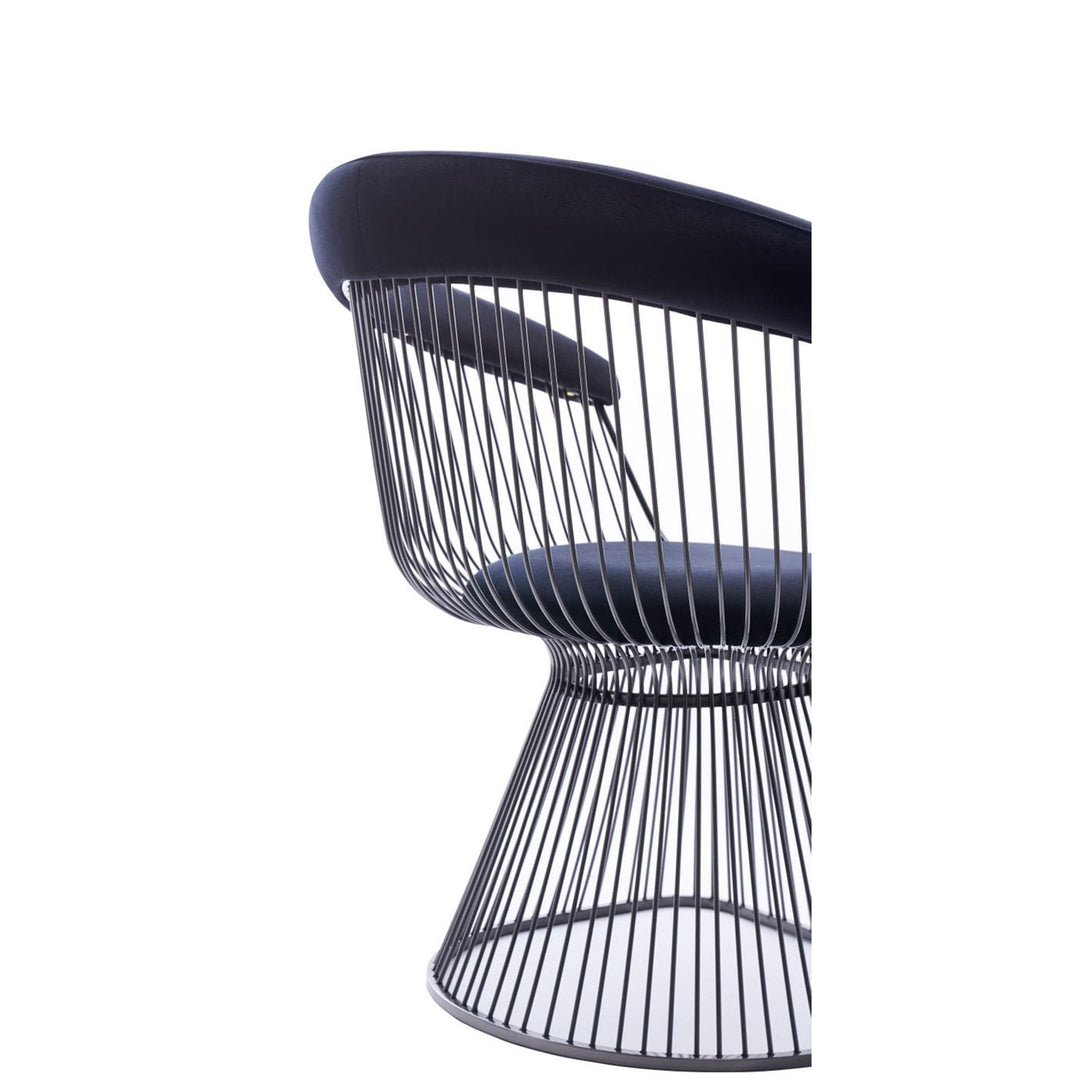 CHANDLER MODERN BLACK VELVET AND BLACK STAINLESS STEEL DINING CHAIR