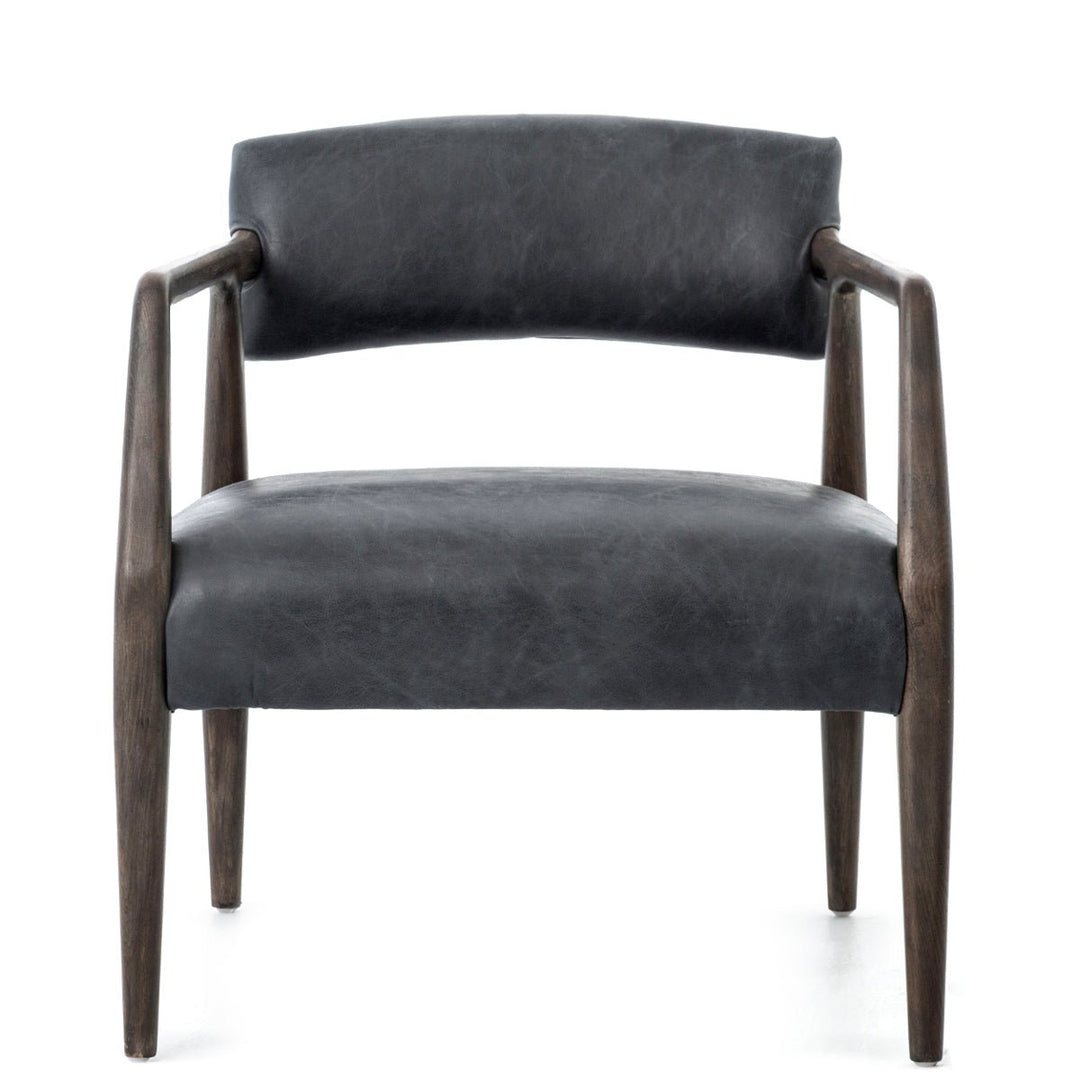 CHAPS EBONY LEATHER ARM CHAIR