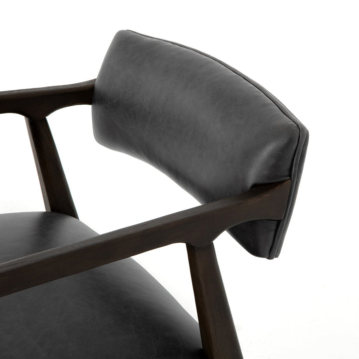 CHAPS EBONY LEATHER ARM CHAIR