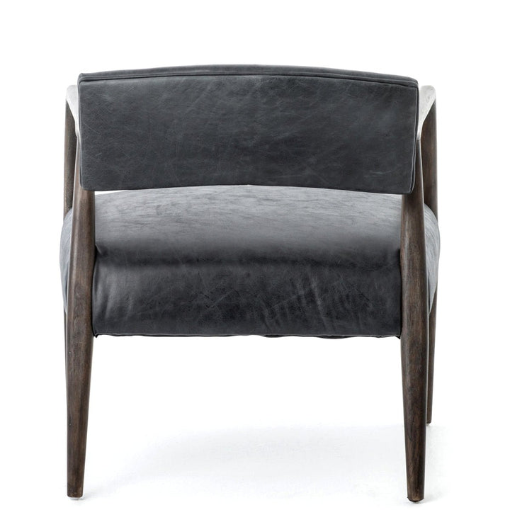 CHAPS EBONY LEATHER ARM CHAIR