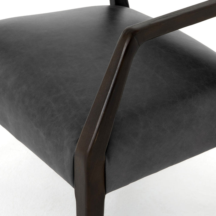 CHAPS EBONY LEATHER ARM CHAIR