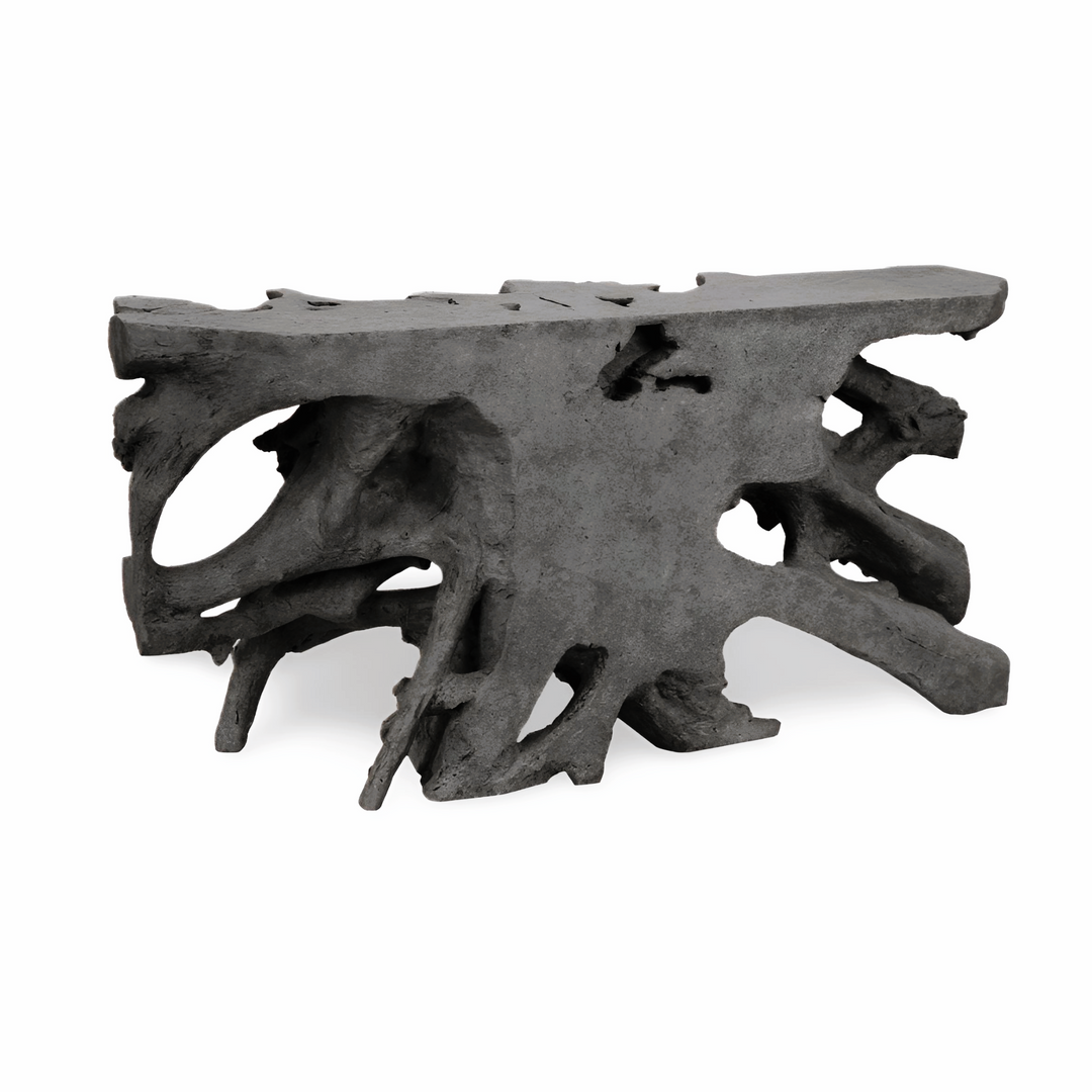 CHARCOAL STONE CAST ROOT CONSOLE