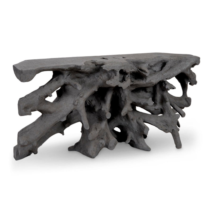 CHARCOAL STONE CAST ROOT CONSOLE