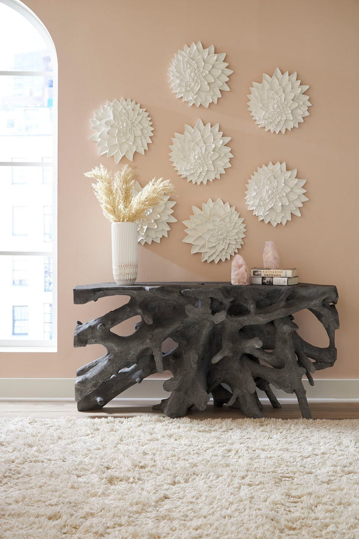 CHARCOAL STONE CAST ROOT CONSOLE