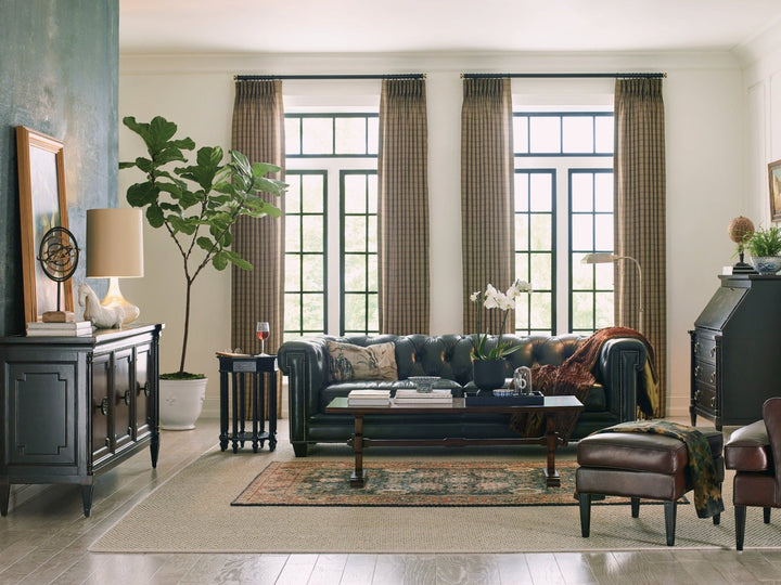 CHARLESTON VINTAGE GREEN LEATHER SOFA: SARZANA PORTAL