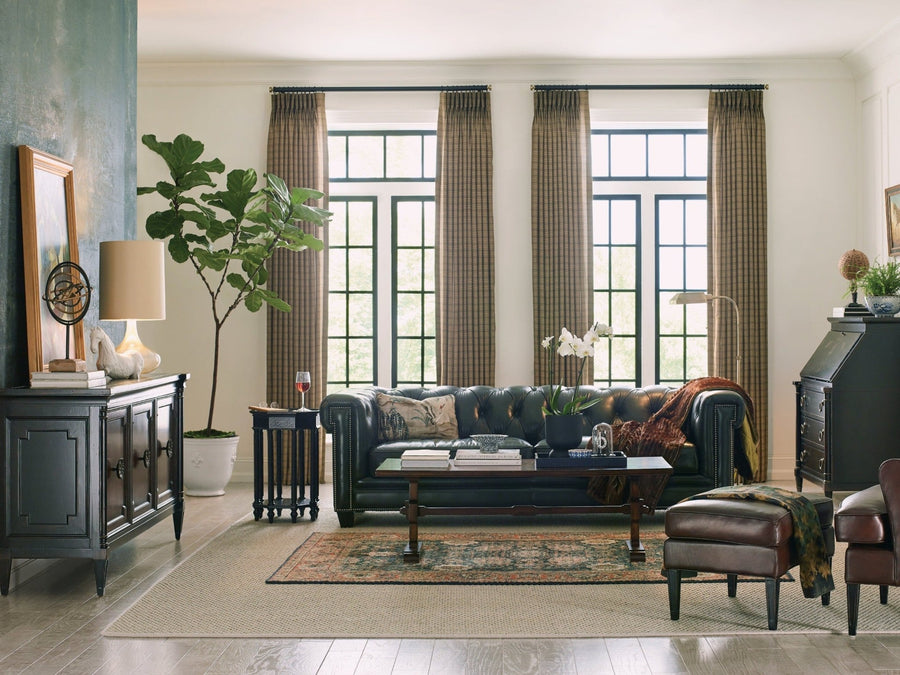 CHARLESTON VINTAGE GREEN LEATHER SOFA: SARZANA PORTAL