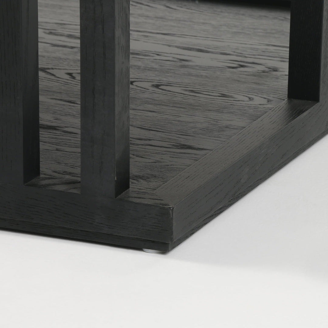 CHARLEY DRIFTED BLACK SQUARE COFFEE TABLE