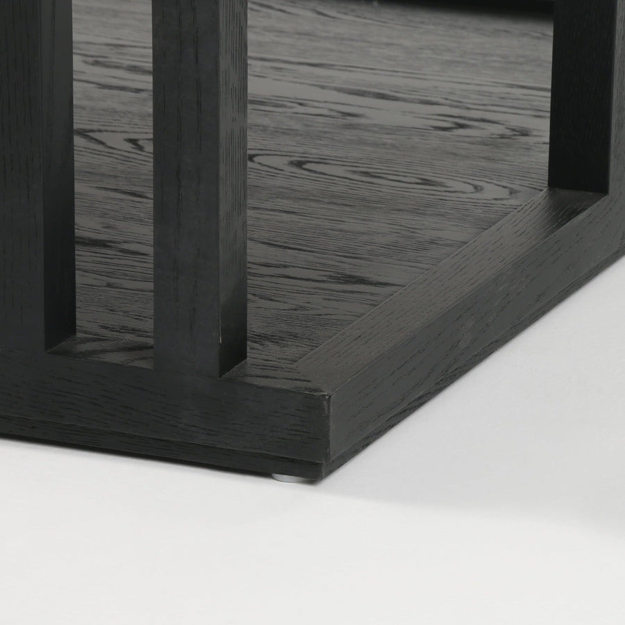 CHARLEY DRIFTED BLACK SQUARE COFFEE TABLE