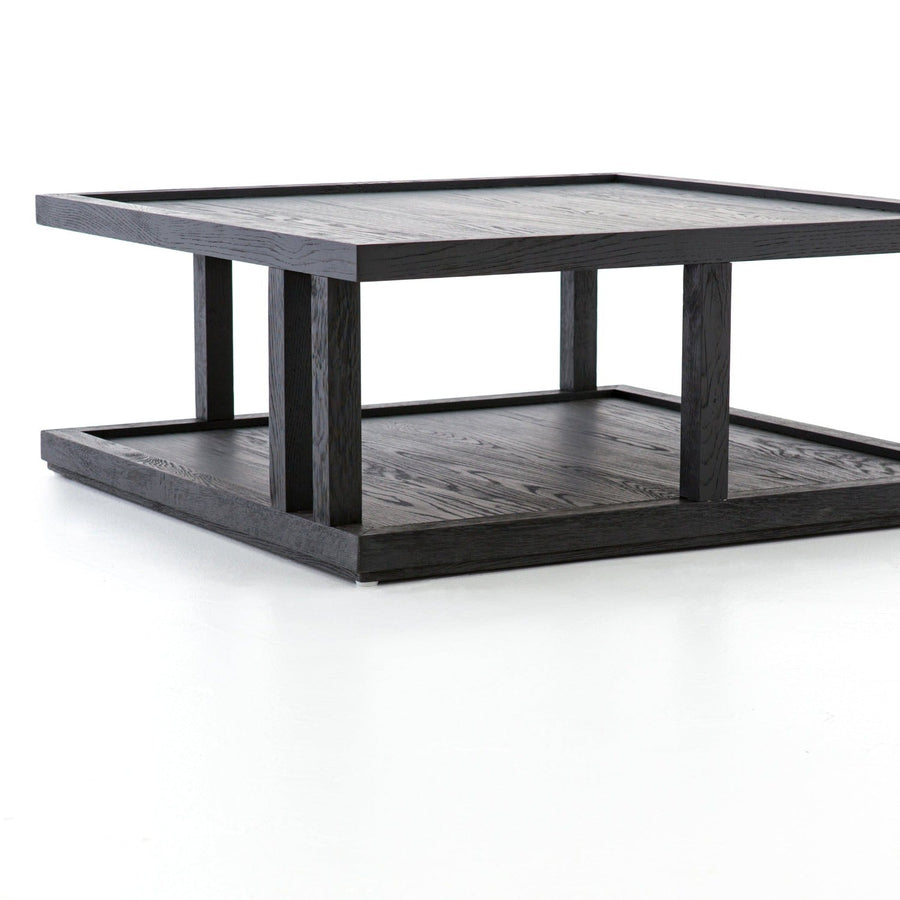 CHARLEY DRIFTED BLACK SQUARE COFFEE TABLE