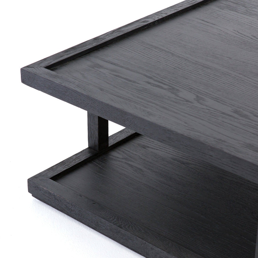 CHARLEY DRIFTED BLACK SQUARE COFFEE TABLE