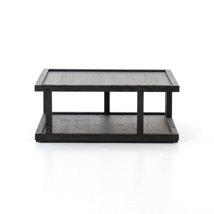 CHARLEY DRIFTED BLACK SQUARE COFFEE TABLE