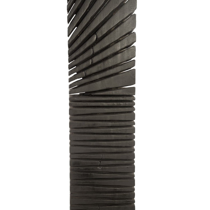 CHARRED BLACK WOOD ABSTRACT FLOOR SCULPTURES