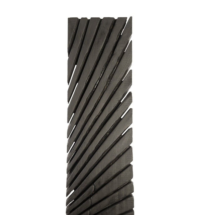 CHARRED BLACK WOOD ABSTRACT FLOOR SCULPTURES