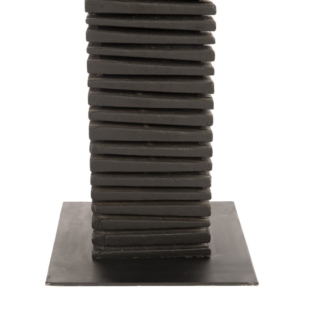 CHARRED BLACK WOOD ABSTRACT FLOOR SCULPTURES