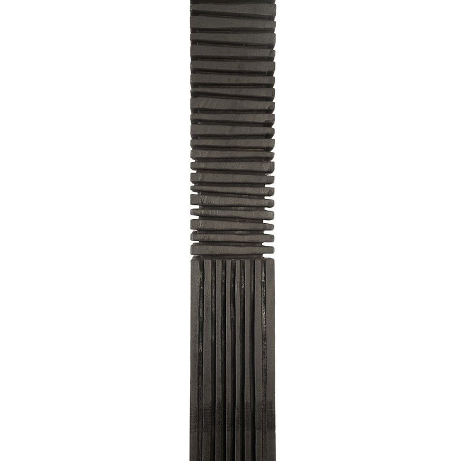 CHARRED BLACK WOOD ABSTRACT FLOOR SCULPTURES