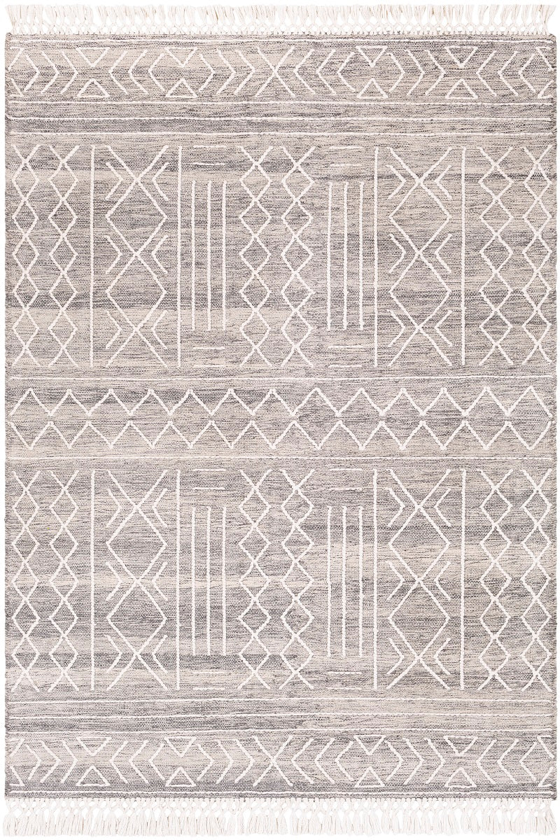 CHAYA TEXTURED WOOL FLATWEAVE: GRAY