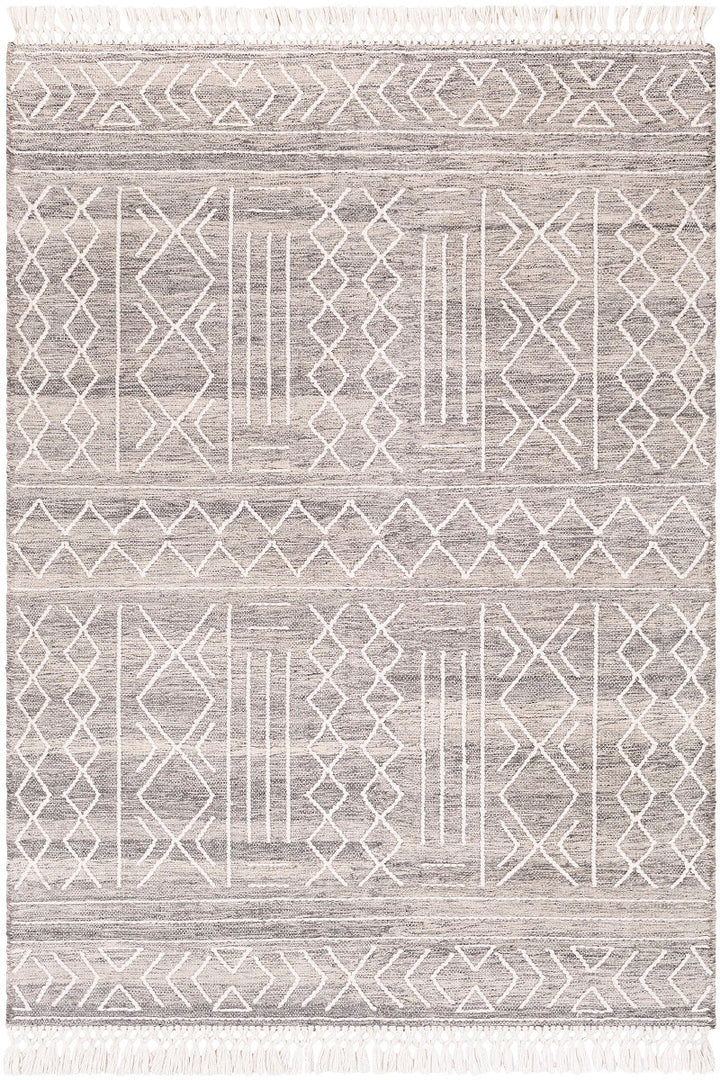 CHAYA TEXTURED WOOL FLATWEAVE: GRAY