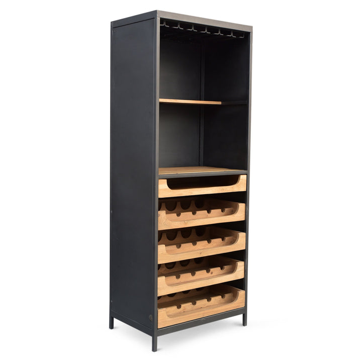 CHEFS TEAK WINE BAR CABINET