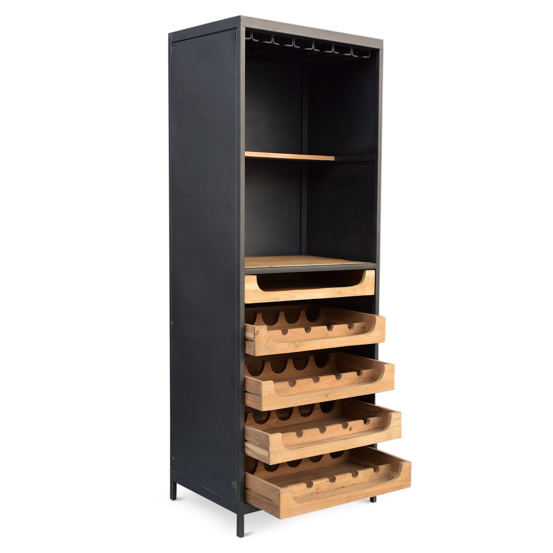 CHEFS TEAK WINE BAR CABINET