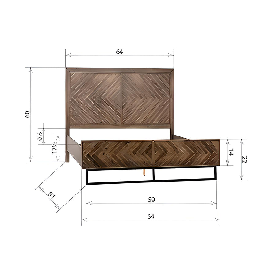 CHEVY ACACIA WOOD PANEL BED