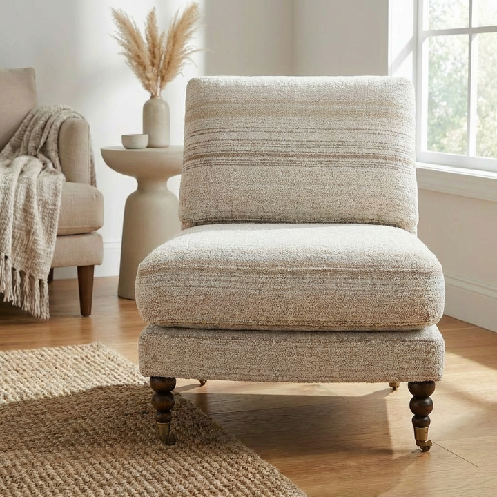 CHILTON BOUCLE STRIPED SLIPPER CHAIR