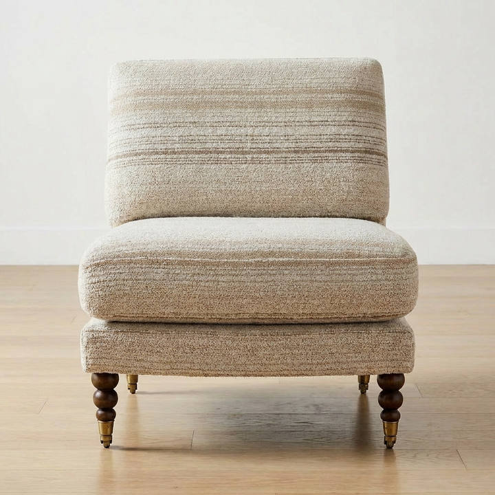 CHILTON BOUCLE STRIPED SLIPPER CHAIR