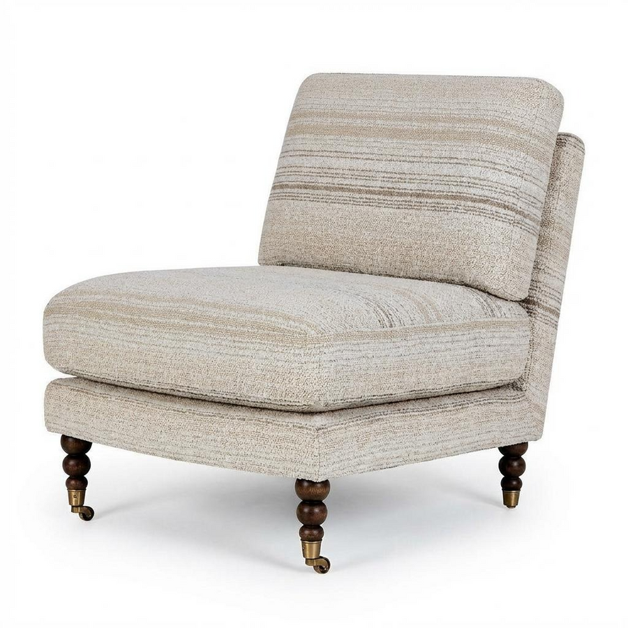 CHILTON BOUCLE STRIPED SLIPPER CHAIR
