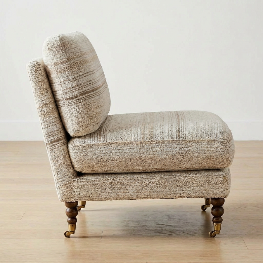 CHILTON BOUCLE STRIPED SLIPPER CHAIR