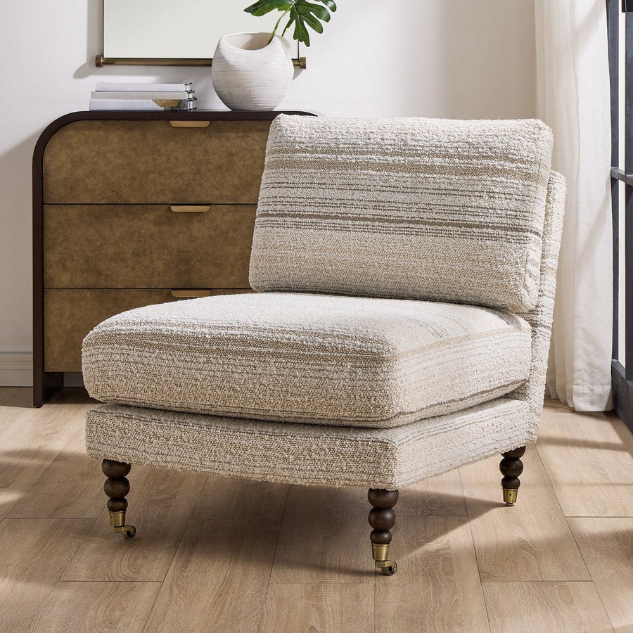 CHILTON BOUCLE STRIPED SLIPPER CHAIR