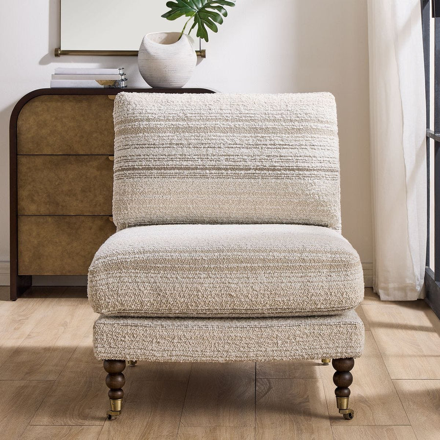 CHILTON BOUCLE STRIPED SLIPPER CHAIR