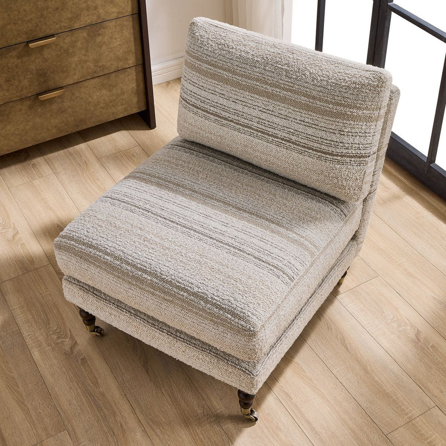 CHILTON BOUCLE STRIPED SLIPPER CHAIR