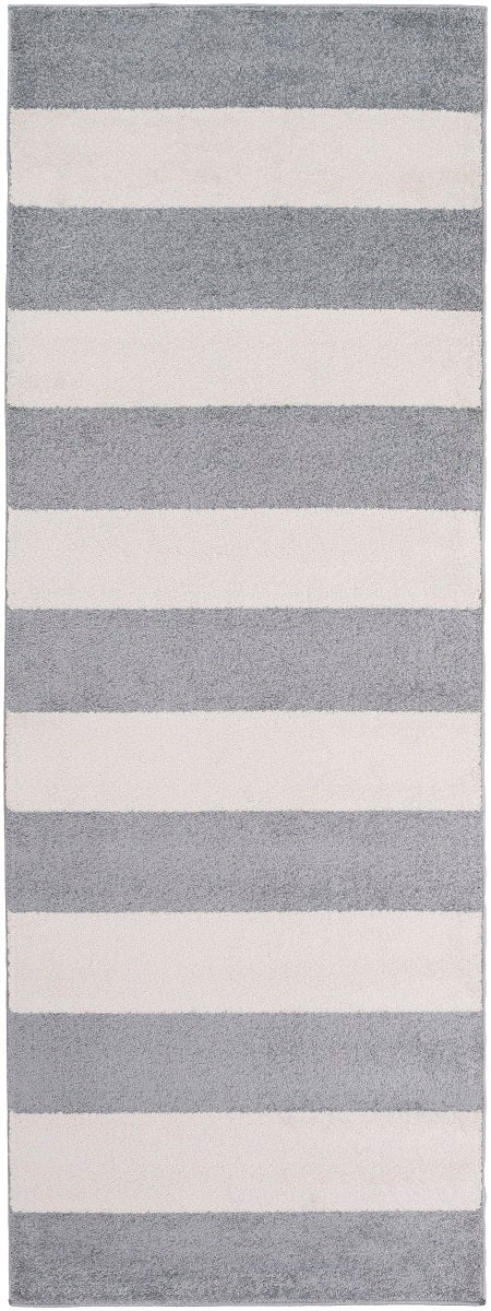 CHUNKY STRIPES RUG: GRAY + WHITE