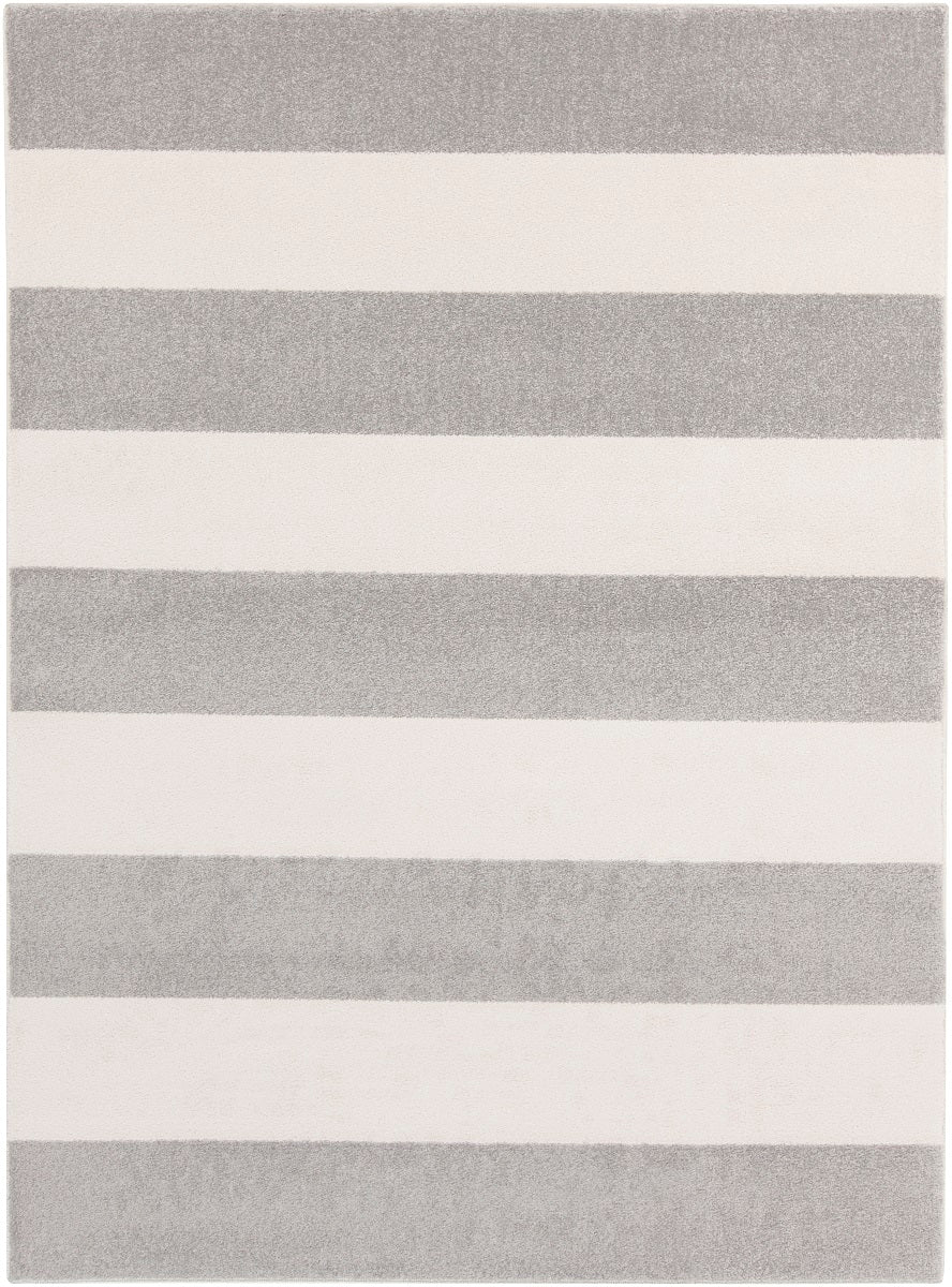 CHUNKY STRIPES RUG: GRAY + WHITE