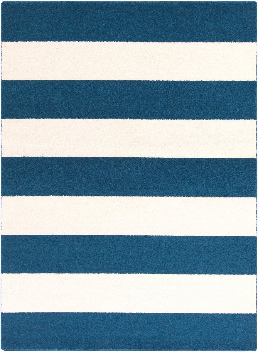 CHUNKY STRIPES RUG: NAVY + WHITE